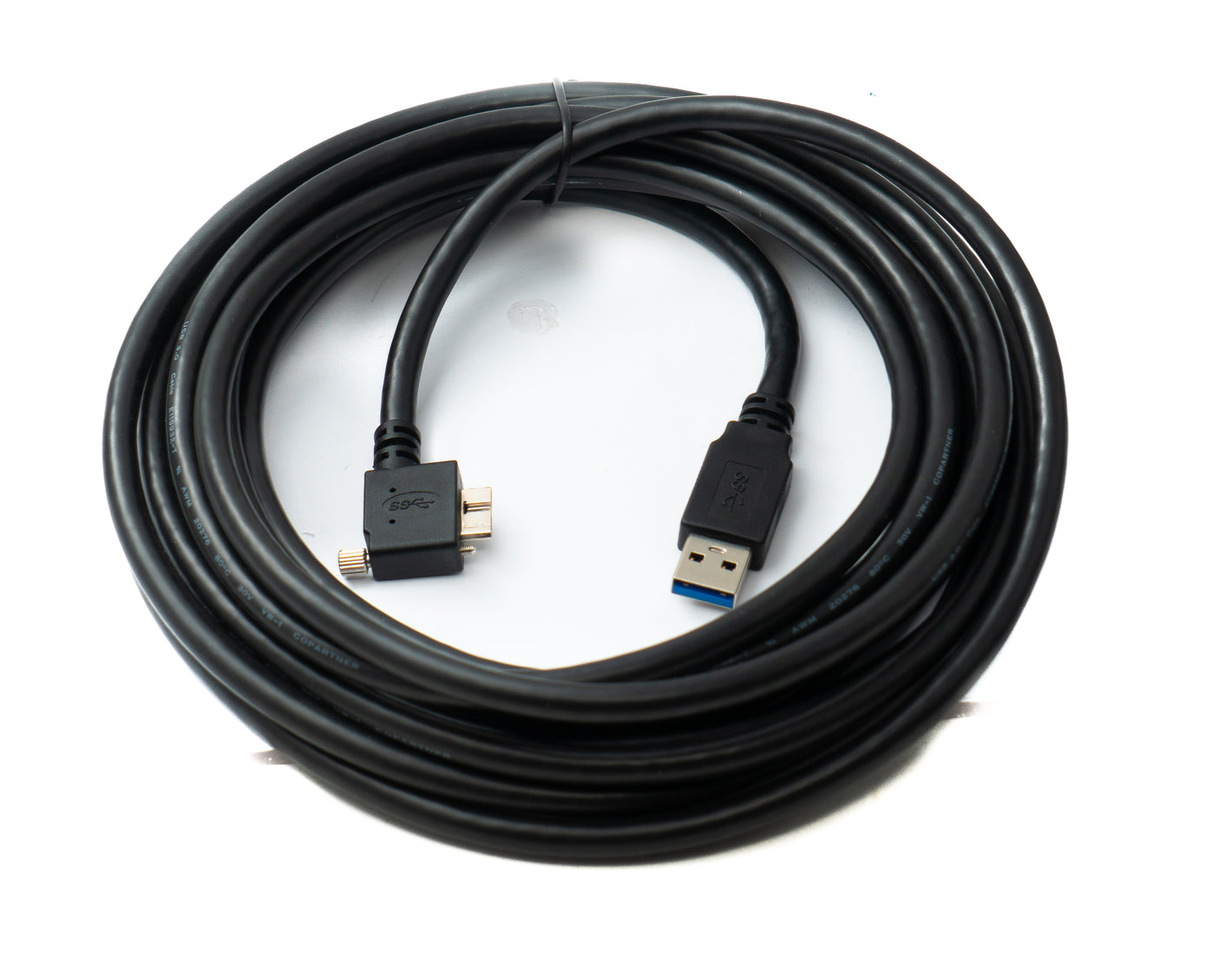 System-S 5m USB Cable 3.0 A to Right Angle 3.0 with Locking Screw
