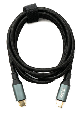 SYSTEM-S USB 3.2 Gen 2 8K 150 cm Kabel Typ C Stecker zu Stecker geflochten 20 Gbit/s 100 W kompatibel für iPhone 15