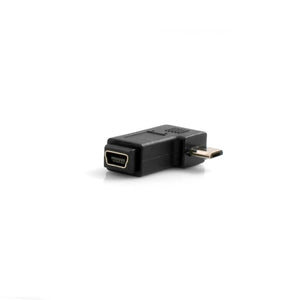 SYSTEM-S Mini USB Buchse auf Micro USB Stecker 90° Rechts Gewinkelt Winkelstecker Adapter