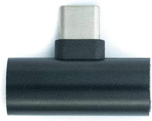 SYSTEM-S USB 3.1 Y Adapter Typ C Stecker zu 2x Typ C Buchse - Audio + Laden zeitgleich