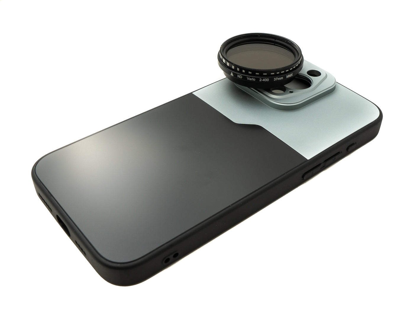 SYSTEM-S ND Vario Filter 37 mm 2 to 400 Neutral Density with Thread Case for iPhone 15 Pro Max