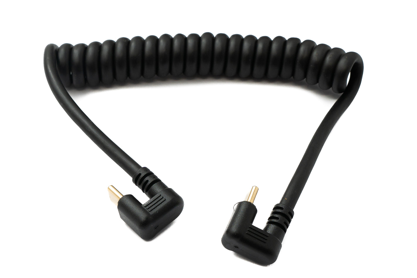 SYSTEM-S USB 3.1 Typ C Kabel 80 cm Stecker zu Stecker 5 Gbit/s Spirale U Turn 180° Winkel