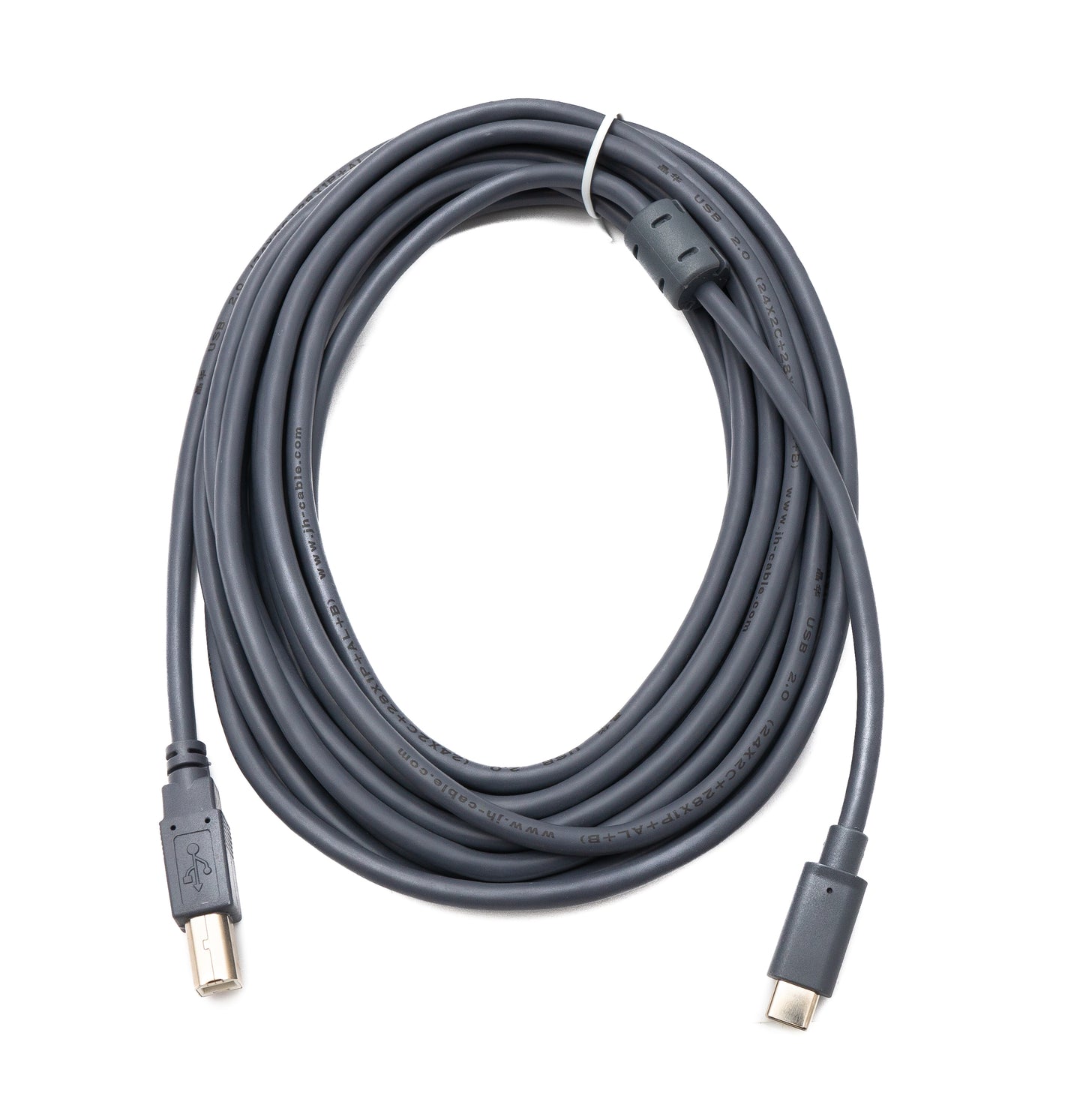SYSTEM-S USB 3.1 Typ C Kabel 5 m Stecker zu 2.0 Typ B Stecker in Grau