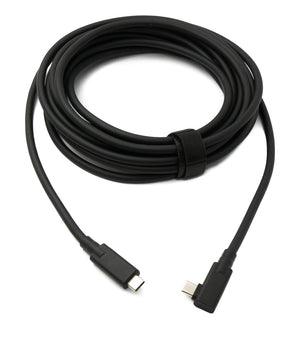 SYSTEM-S USB 3.2 Gen 2 Kabel 5 m Typ C Stecker zu Stecker Adapter Winkel in Schwarz