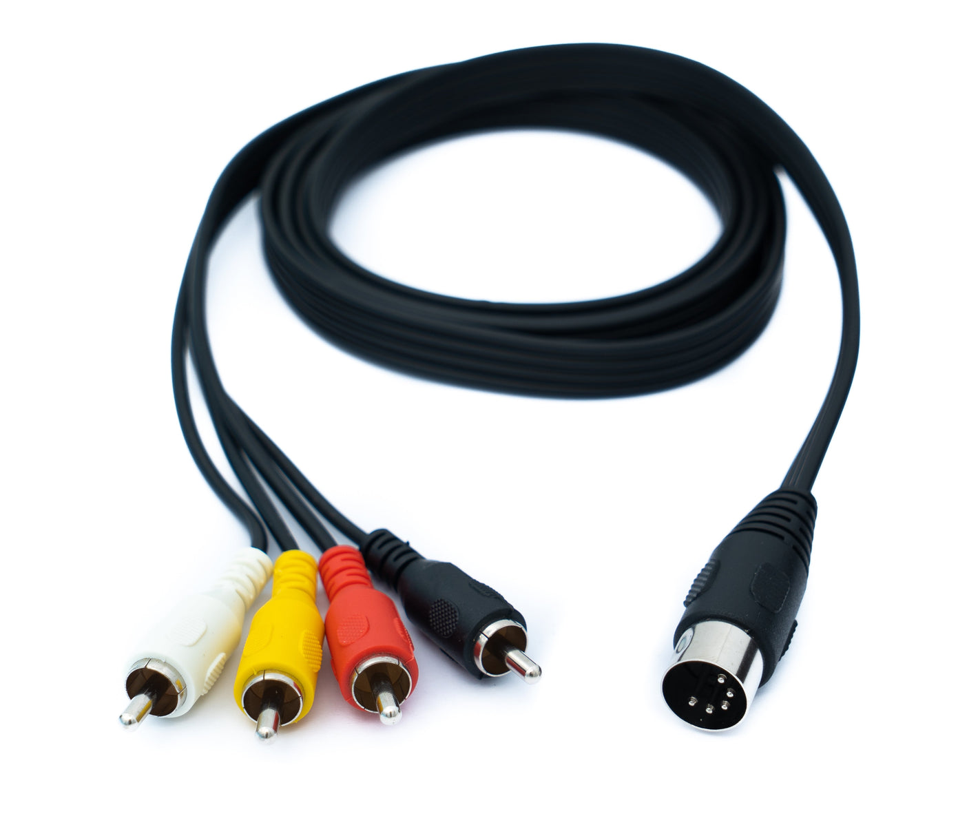 SYSTEM-S Câble Cinch 4 RCA 150 cm fiche vers fiche DIN 5 broches adaptateur stéréo noir