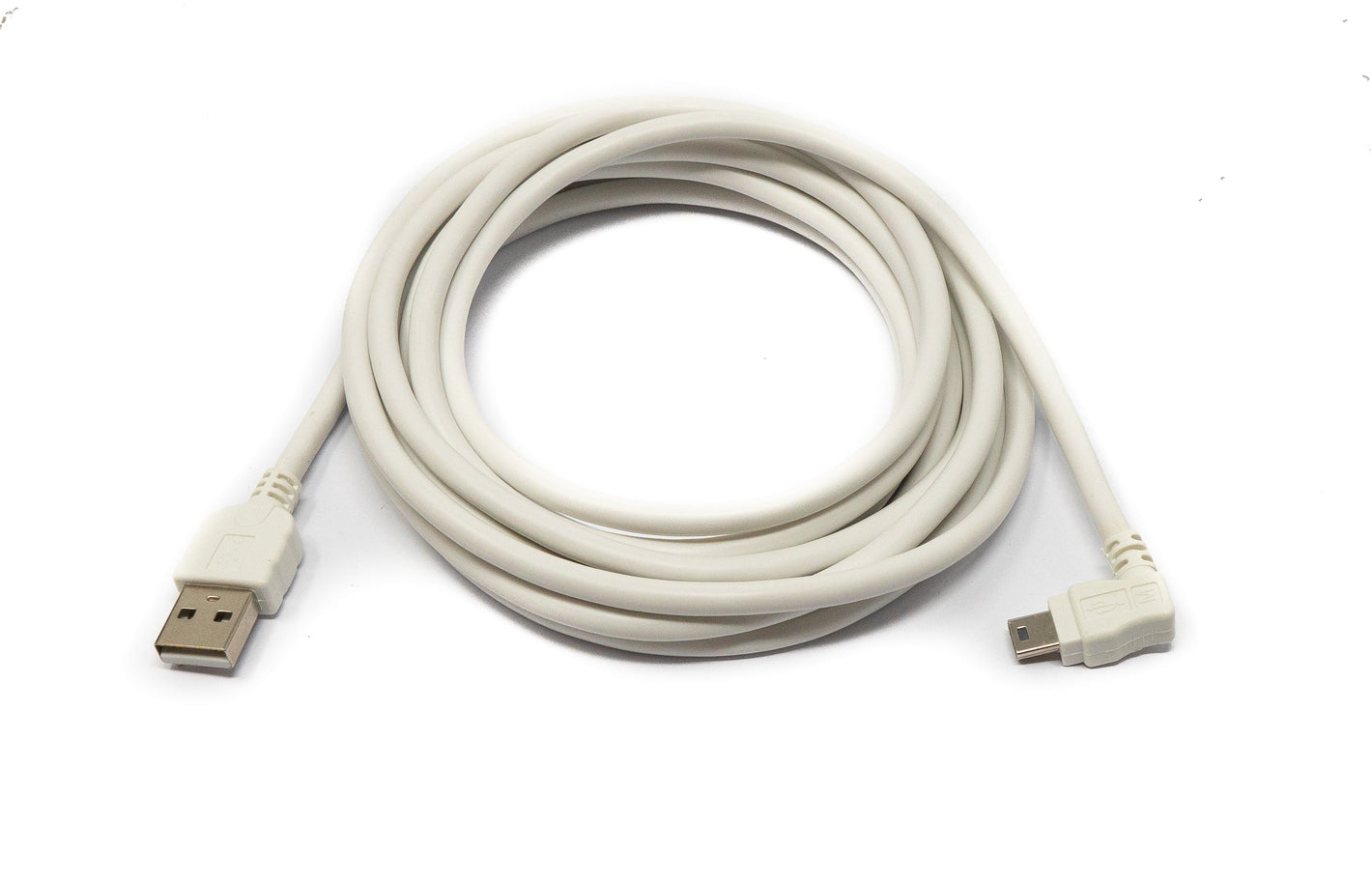 Câble SYSTEM-S USB 2.0 3 m type A mâle vers mini B mâle angle en blanc