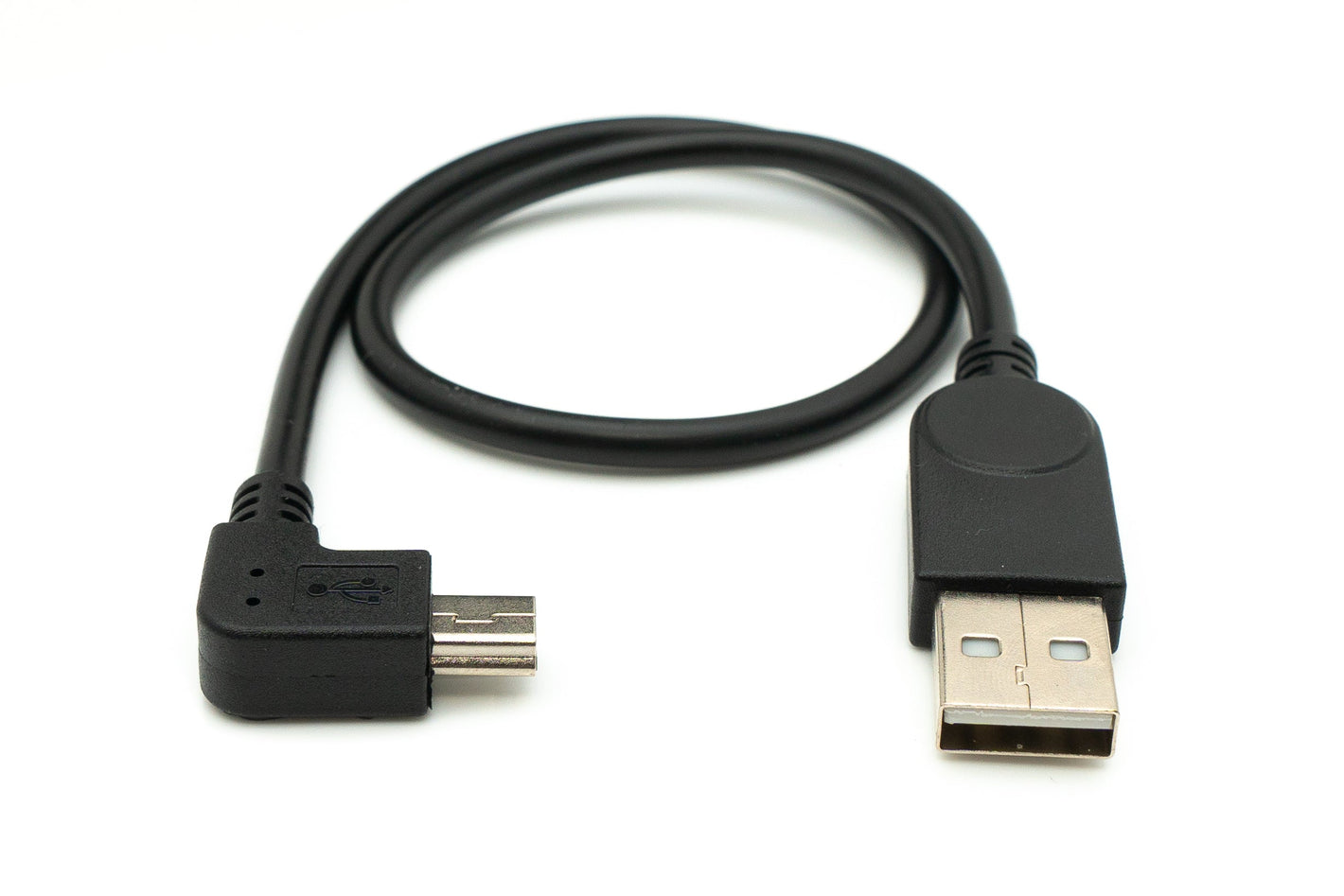 Câble SYSTEM-S USB 2.0 35 cm mini B femelle vers type A mâle adaptateur angle en noir