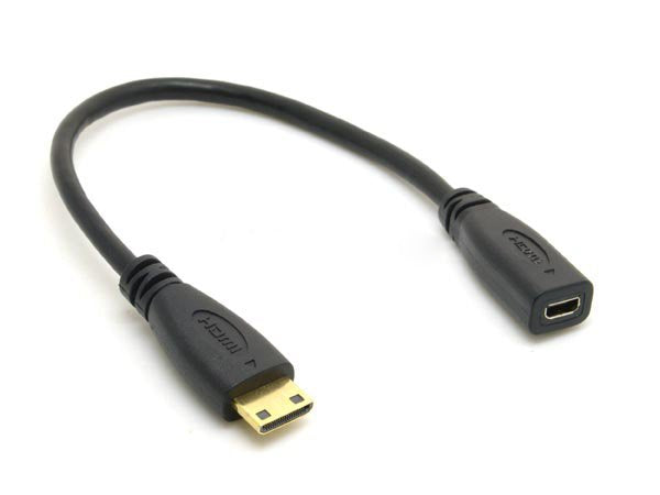 SYSTEM-S Convertidor Adaptador de Cable Mini HDMI Tipo C (macho) a Micro HDMI Tipo D v1.4 Hembra