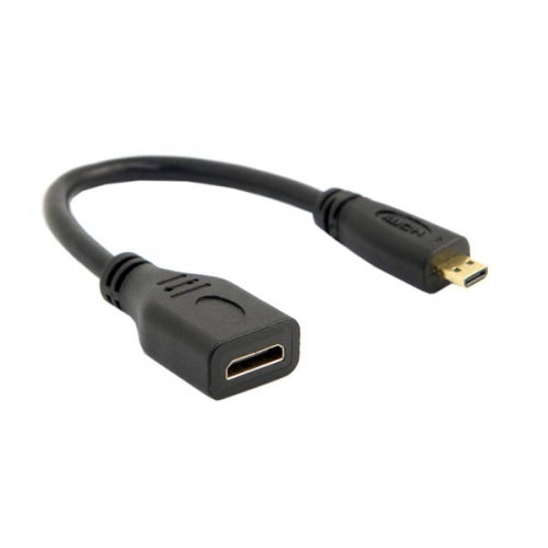 SYSTEM-S Cable adaptador convertidor Micro HDMI 1.4 Tipo D macho (macho) a Mini HDMI 1.4 Tipo C (hembra) hembra 15cm