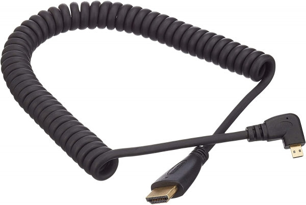 SYSTEM-S Micro HDMI Male Left Angled to HDMI Cable 50-80 cm