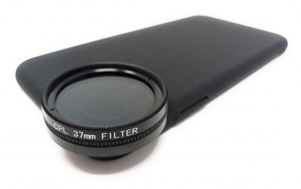 Filtre CPL SYSTEM-S Lentille polarisante circulaire 37 mm en noir avec étui pour iPhone XR
