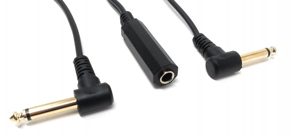 Cavo audio a Y 22 cm 6,35 mm stereo 2x adattatore jack-presa nero