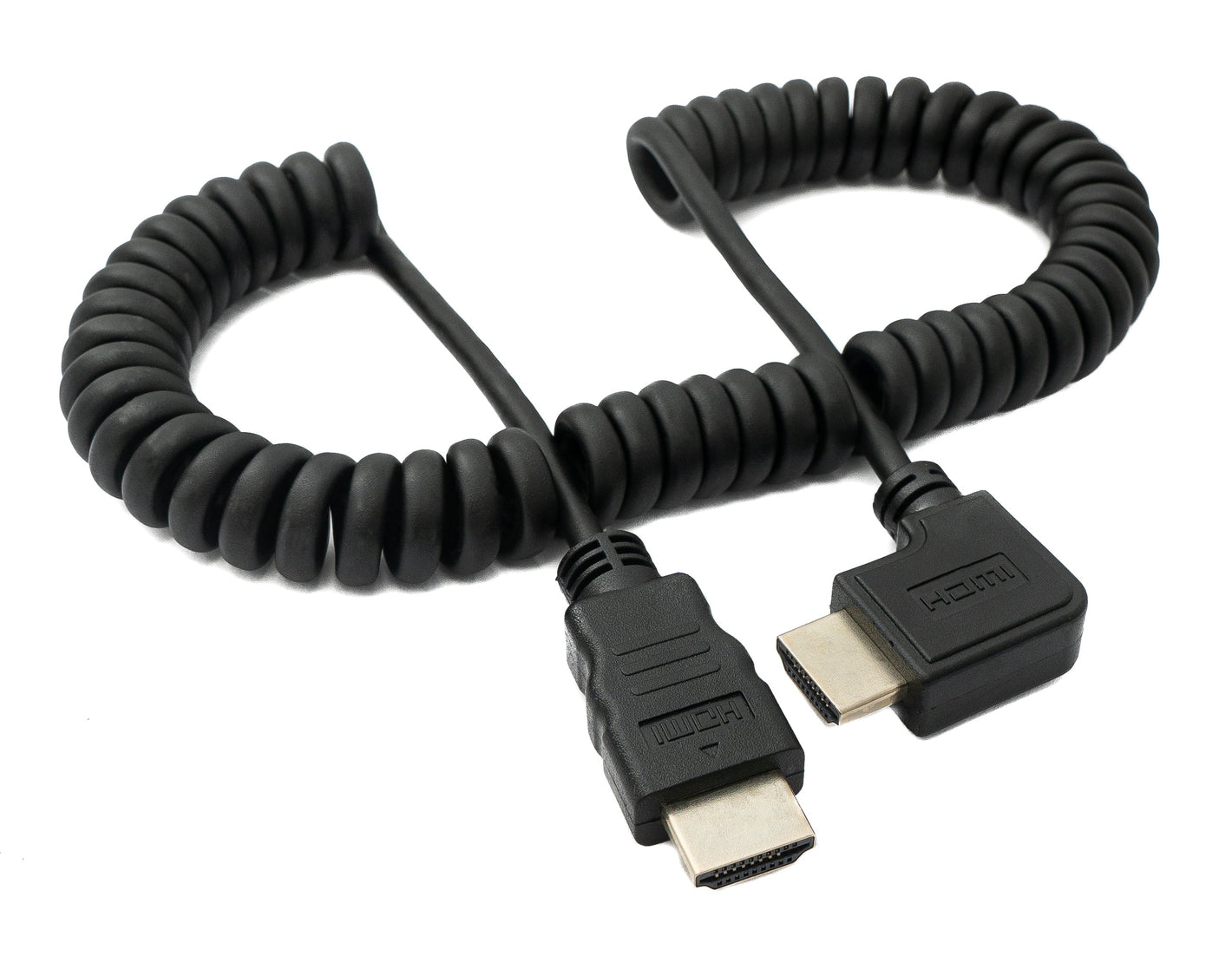 Cable SYSTEM-S HDMI 1.4 2 m adaptador angular estándar macho a macho en espiral en color negro