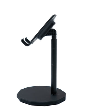 SYSTEM-S Tischhalterung einstellbar rutschfest Ständer für Tablet Smartphone in Schwarz