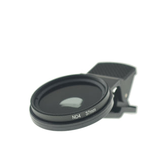 SYSTEM-S ND2 Filter 37 mm Neutral Density Filter Gray Filter with Clip for Smartphone