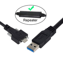Lade das Bild in den Galerie-Viewer, USB 3.1 Kabel 8 m Typ C Stecker zu 3.0 Typ A Stecker Schraube in Schwarz
