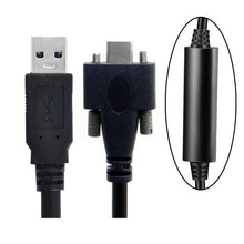 Lade das Bild in den Galerie-Viewer, USB 3.1 Kabel 8 m Typ C Stecker zu 3.0 Typ A Stecker Schraube in Schwarz
