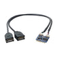 SYSTEM-S M.2 Key Cable Y 30 cm Adaptador de enchufe A+E a 2 x 2.0 Tipo A en negro