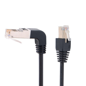 Câble LAN 0,5 m prise RJ45 câble Ethernet câble réseau angle en noir