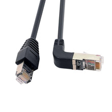 Lade das Bild in den Galerie-Viewer, LAN Kabel 0,5 m RJ45 Stecker Ethernetkabel Netzwerkkabel Winkel in Schwarz
