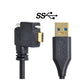 SYSTEM-S USB 3.1 Kabel 3 m Typ C Stecker zu 3.0 Typ A Stecker Winkel Schraube Schwarz
