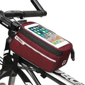 SYSTEM-S Fahrrad Tasche Halterung in Rot Befestigung für Smartphone