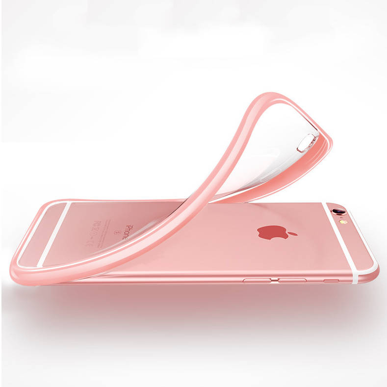 SYSTEM-S Silicone Protective Case in Pink Transparent Case Compatible with iPhone 12 Pro Max