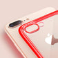 Funda protectora de silicona SYSTEM-S en color rojo transparente compatible con iPhone 12 Pro