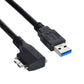 SYSTEM-S USB 3.0 Kabel 120 cm Typ A Stecker zu Micro B Stecker Winkel Schraube in Schwarz