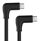 SYSTEM-S USB 3.1 Gen 2 cable 100 cm type C plug to plug 2x angle adapter in black