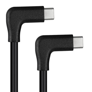 SYSTEM-S USB 3.1 Gen 2 Kabel 100 cm Typ C Stecker zu Stecker 2x Winkel Adapter in Schwarz