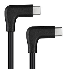 Lade das Bild in den Galerie-Viewer, USB 3.1 Gen 2 Kabel 100 cm Typ C Stecker zu Stecker 2x Winkel Adapter in Schwarz

