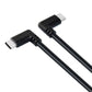 SYSTEM-S USB 3.1 Gen 2 cable 100 cm type C plug to plug 2x angle adapter in black