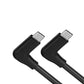 SYSTEM-S USB 3.1 Gen 2 cable 100 cm type C plug to plug 2x angle adapter in black