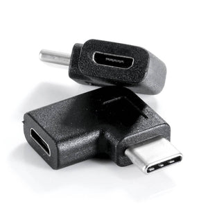 SYSTEM-S USB Typ C 3.1 zu Micro USB 2.0 Adapter gewinkelt