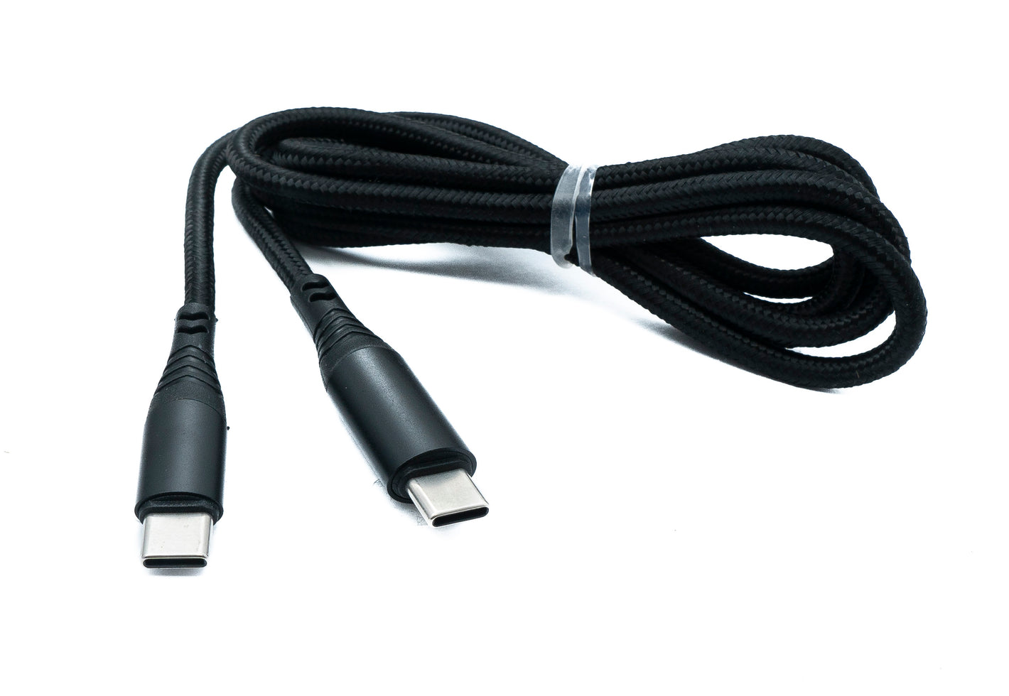 SYSTEM-S USB 3.2 Gen 2 Kabel 120 cm Typ C Stecker zu Stecker mit Display PD Power Delivery 3.0 geflochten 20 Gbit/s 100 W