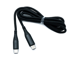 SYSTEM-S USB 3.2 Gen 2 Kabel 120 cm Typ C Stecker zu Stecker mit Display PD Power Delivery 3.0 geflochten 20 Gbit/s 100 W