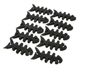 SYSTEM-S Set of 10 cable manager wrap cable reel fish shape silicone reel cable protector in black