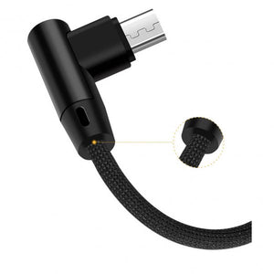 Cavo micro USB 90° ad angolo retto spina a USB 2.0 tipo A cavo dati ad angolo retto 90° cavo di ricarica 20 cm in nero