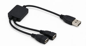 SYSTEM-S USB 2.0 Y Splitter Kabel USB A Stecker auf 2× USB A passiver USB-Verteiler 30 cm