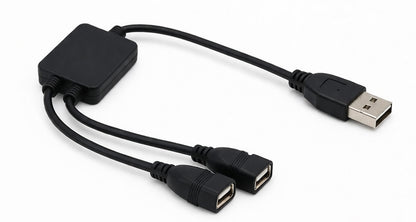 SYSTEM-S USB 2.0 Y Splitter Kabel USB A Stecker auf 2× USB A passiver USB-Verteiler 30 cm