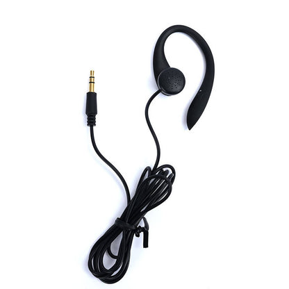 SYSTEM-S Mono In Ear Kopfhörer 115 cm AUX Klinke 2,5 mm Stecker mit Ohrhaken