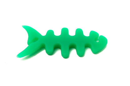 Enrouleur de câble en silicone en forme de poisson, gestionnaire de câbles SYSTEM-S, protection de câble pour écouteurs en vert