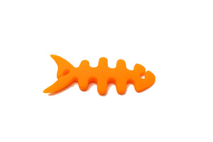 SYSTEM-S gestionnaire de câbles enveloppe enrouleur de câble protection de câble enrouleur en silicone en forme de poisson pour écouteurs en orange