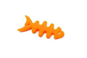 SYSTEM-S gestionnaire de câbles enveloppe enrouleur de câble protection de câble enrouleur en silicone en forme de poisson pour écouteurs en orange