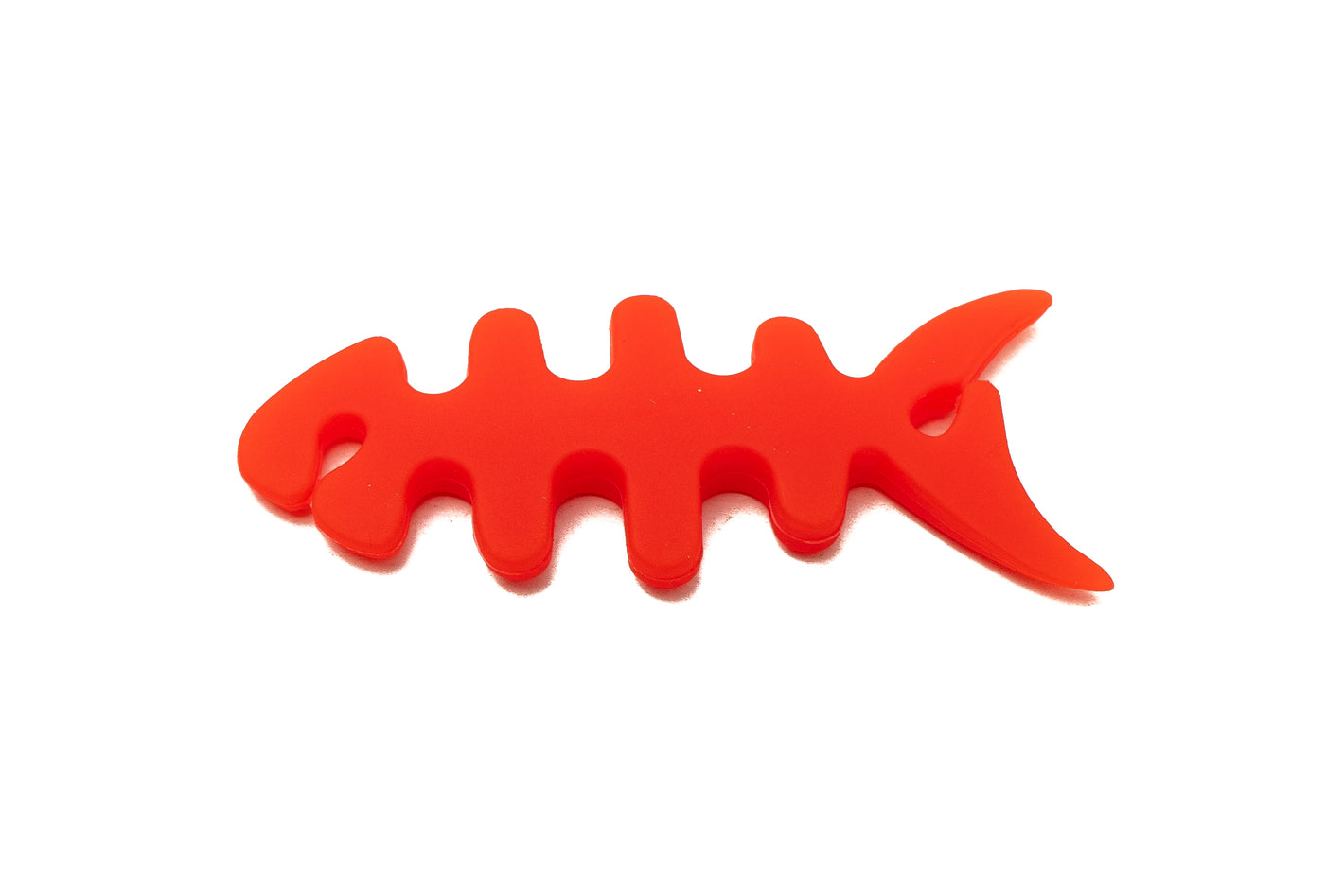 SYSTEM-S Cable Manager Wrap Cable Winder Fish Shape Silicone Winder Cable Protection for Headphones in Red