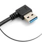 SYSTEM-S Micro USB 3.0 auf USB A 3.0 Datenkabel Ladekabel kurzes Kabel Gewinkelt Winkelstecker 90 Grad 26 cm