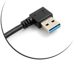 SYSTEM-S Micro USB 3.0 auf USB A 3.0 Datenkabel Ladekabel kurzes Kabel Gewinkelt Winkelstecker 90 Grad 26 cm