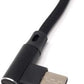 SYSTEM-S USB Typ C 3.1 Nylon Kabel auf umkehrbarer USB Schnittstelle Typ A 2.0 90° Grad gewinkelt in Schwarz 97 cm