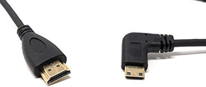 Cavo HDMI da 1,8 m maschio a mini adattatore angolare a spirale maschio in nero